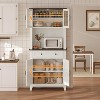 72" Tall Pantry Cabinet with Doors & Drawer, Farmhouse Storage Cabinet with Adjustable Shelves, For Dining Room, Living Room - 3 of 4