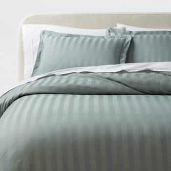 3pc Luxe Striped Damask Duvet Cover and Sham Set - Threshold™