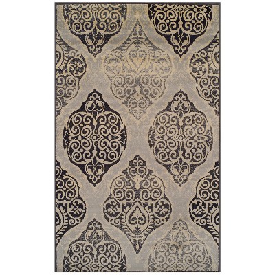 Traditional Damask Medallion Indoor Area Rug or Runner by Blue Nile Mills