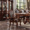 Set of 2 28" Picardy PU Dining Chairs Honey Oak - Acme Furniture: Upholstered, Antique Pearl Trim, Armless - 2 of 4