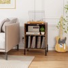 Tangkula Record Player Stand w/Charging Station 5 Storage Compartments Anti-toppling Kits - 4 of 4