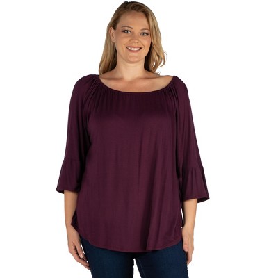 Womens Plus Size Loose Fit Tunic Top-p0322097-plum : Target