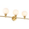 Elegant Lighting Collier 3 light Brass and Frosted white glass Wall sconce - 4 of 4