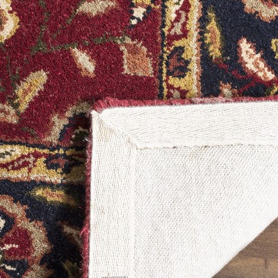 Heritage Red and Navy Hand-Tufted Wool 8' Square Rug