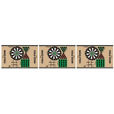 Morrell Yellow Jacket MOD Pro Games Wrap with Tic Tac Toe, Archery Pong, Connect 3, and Dart Board Bullseye for Archery Target, 3 Pack, Tan