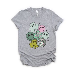 Simply Sage Market Women's Lucky Smiley Disco Short Sleeve Graphic Tee - 1 of 4