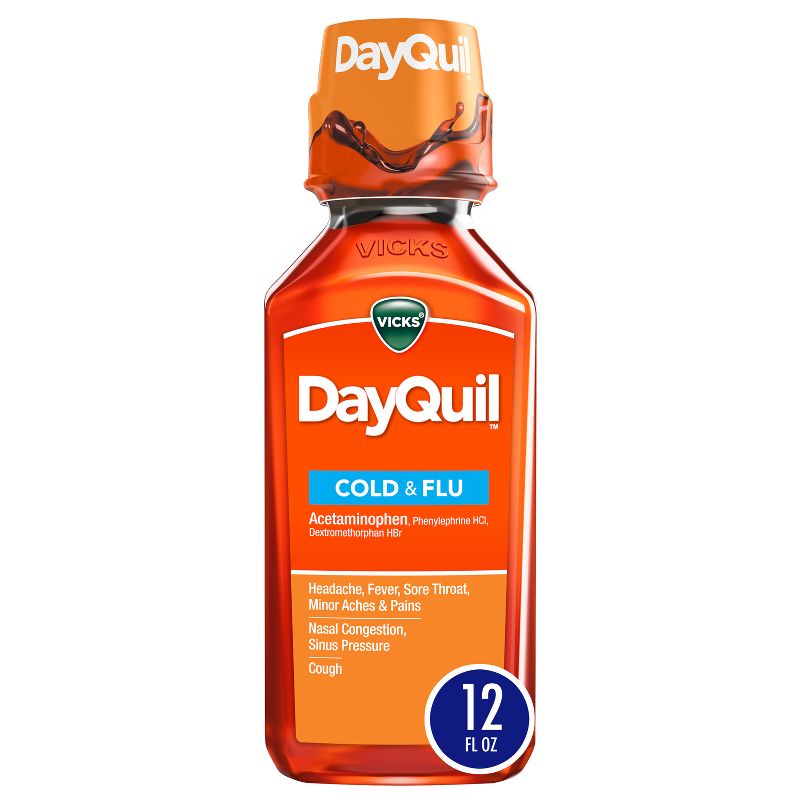 Vicks DayQuil Cold &#38; Flu Medicine Liquid - 12 fl oz, 1 of 11
