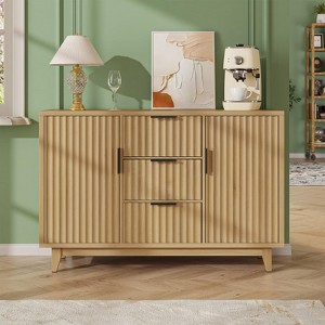 Fluted Buffet Cabinets with Storage, Large Sideboard with 2 Door - 1 of 4