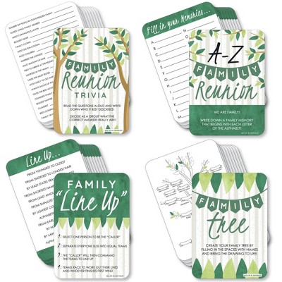 Big Dot of Happiness Family Tree Reunion - 4 Family Gathering Party Games - 10 Cards Each - Gamerific Bundle