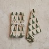 Storied Home Stonewashed Cotton Napkins with Christmas Tree Print, Natural, Green and Red, Set of 4 - 4 of 4