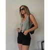 Womens Summer Vest Tank Top Knit Sweater Sleevless Cardigan Hook U Ncek Rib Crochet Cropped Front - 2 of 3