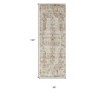 HomeRoots 12' Gray Ivory And Burnt Orange Oriental Distressed Runner Rug With Fringe - 3 of 3