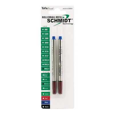 Schmidt 8127 Rollerball Short Capless Refill Medium Blue 2 Pack (SC58132)