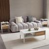 Mayeerty Set of 2, 15.75" Rattan End table, Modern nightstand with drawer and metal legs, side table for living room, bedroom,White - 3 of 4