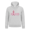 Everyday Kids Paris Bow Girls Pullover Hoodie – Pink Eiffel Tower City Graphic Sweatshirt - 3 of 4