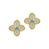 Adornia 14k Gold Plated Turquoise Flower Earrings - 3 of 4