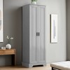 2-Door Storage Cabinet with Adjustable Shelves for Bathroom, Office, Living Room, Durable MDF Board Construction, Anti-Tipping Design - Leovsnove - 2 of 4