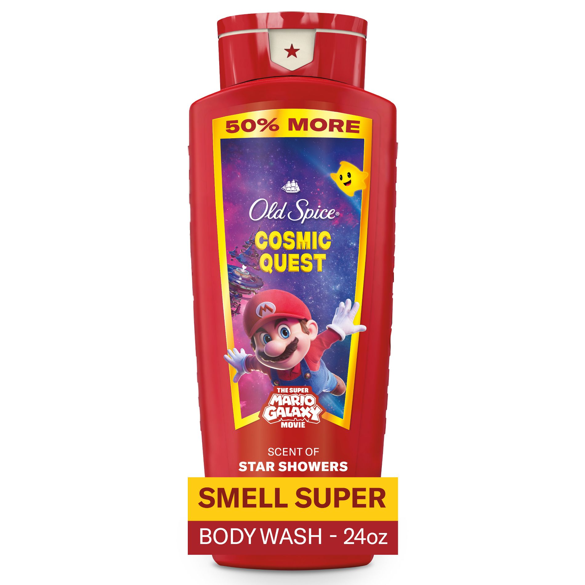 Old Spice x The Super Mario Galaxy Men's 24/7 Shower Fresh Cosmic Quest Body Wash - Scent of Star Showers - 24 fl oz