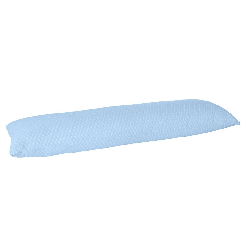 Hastings Home Memory Foam Body Pillow With Hypoallergenic Zippered Protector - Blue, 4 of 8