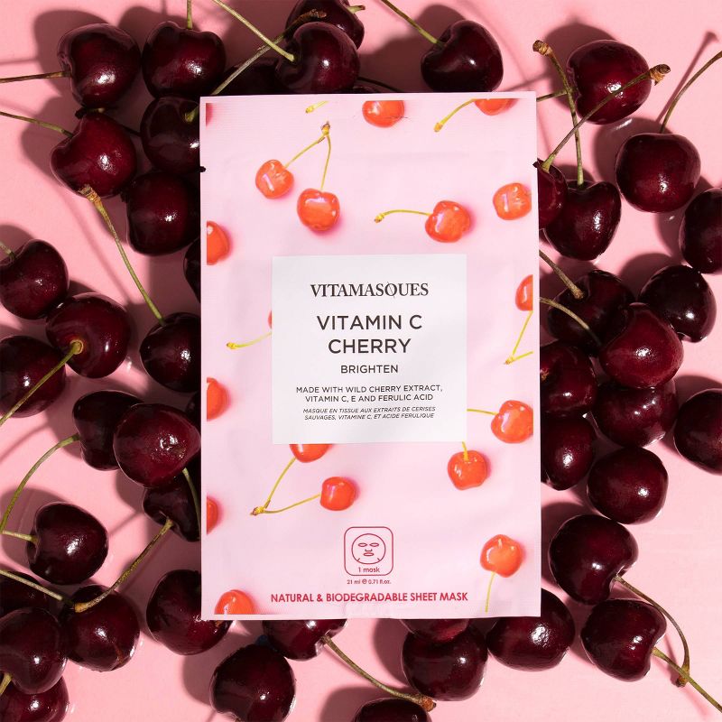 Vitamasques Vitamin C Cherry Sheet Mask - 0.71 fl oz, 3 of 7