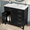 ChicFurnit Bathroom Storage Cabinets Bathroom Floor Storage Cabinet Functional Bathroom Cabinet with Drawer for Bathroom, Black, 36.02"*18.31"*35.7" - 2 of 4