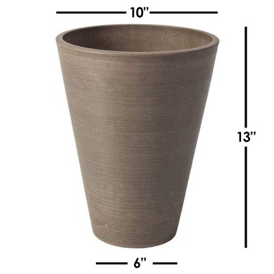Valencia 10” x 13” Taupe Composite Resin Planter