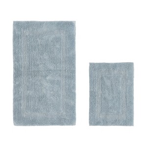 Lux Premium 100% Cotton Tufted Solid Reversible 2 PC Bath Rug Set – Ultra-Soft, Water-Absorbent, Durable, Machine Washable Bathroom Rug - 1 of 4