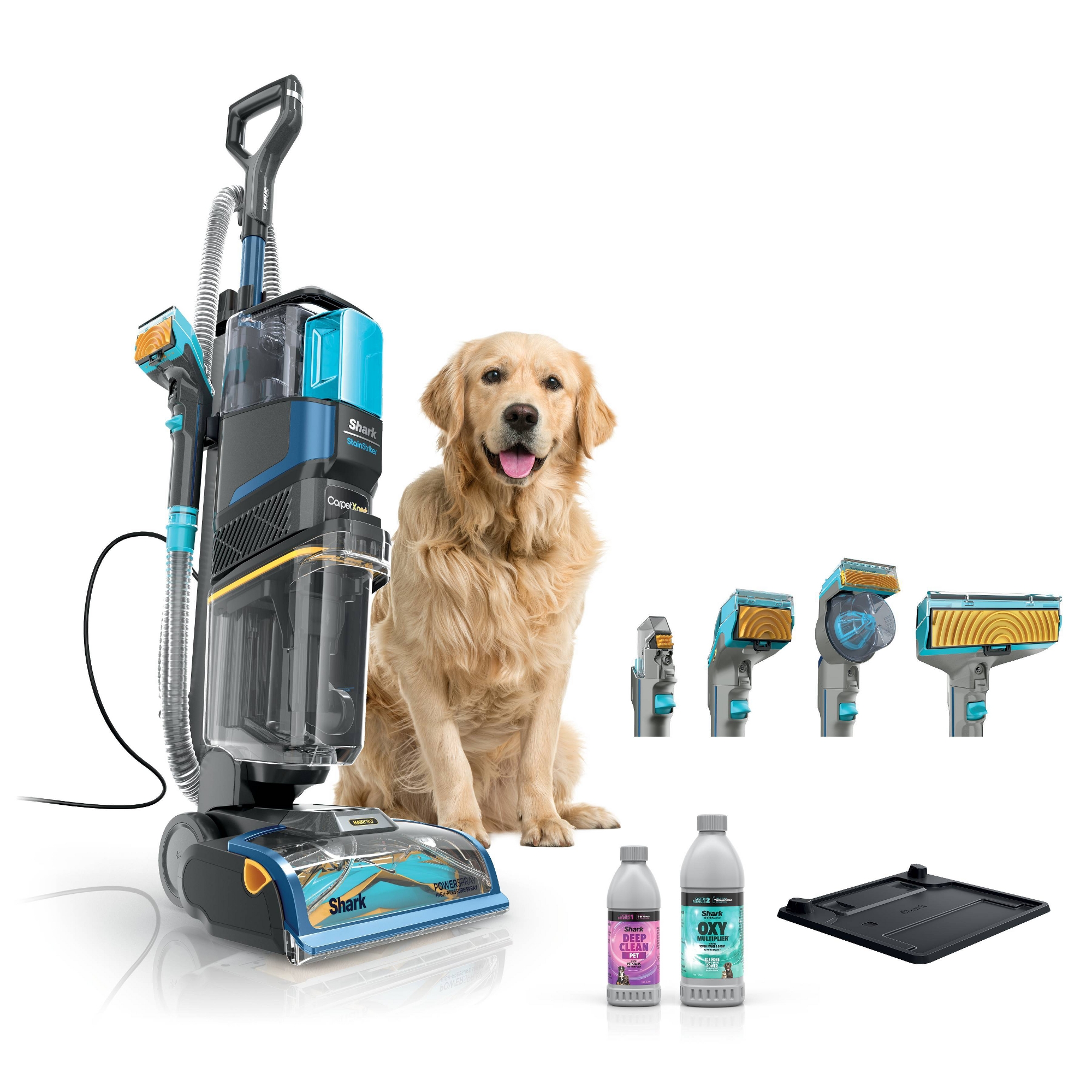 Shark CarpetXpert HairPro StainStriker Upright Carpet, Area Rug & Upholstery Cleaner Vacuum EX301TGT HEPA Gray