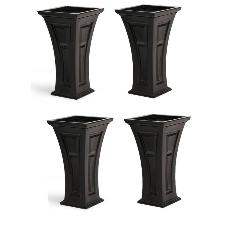 YIMBY Heritage Self Watering Tall Outdoor Garden Patio Planter Pot, (4 Pack), 1 of 7