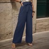 Womens Pants Elegant Bow Tie High Waist Wide Leg Dress Pants with Pockets - 4 of 4