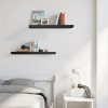 FurnitureR Floating Shelves, Wall Shelves for Home Decor, Rustic WallMounted Display Ledge for Bedroom, 23.62 Inch Wide, Set of 2, Black - 2 of 4