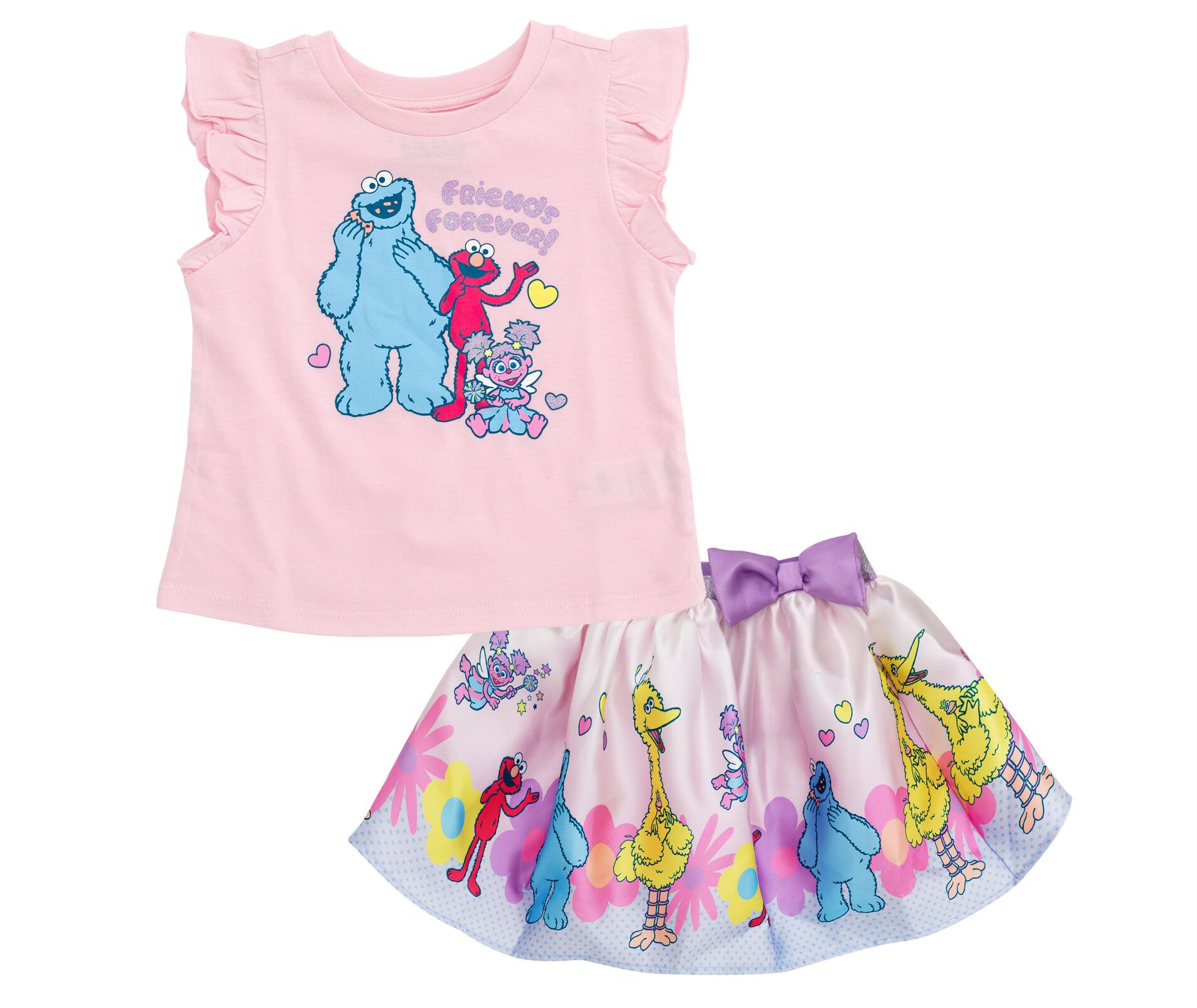Sesame Street Baby Girls Tank Top and Satin Skirt Outfit Set Infant
