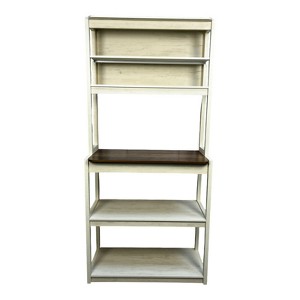 FONTOI 31.50" 5-Tier Bakers Rack for Kitchen with Storage, Coffee Bar, Kitchen Shelves, Brown&White, 15.75"*66.93"*31.5" - 1 of 4