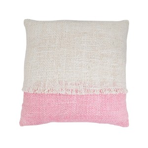 Saro Lifestyle Two-Tone Fringe Throw Pillow Cover - 1 of 3