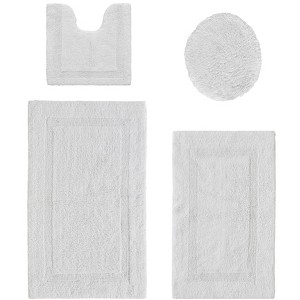 Lux Premium 100% Cotton Tufted Solid Reversible 4 Piece Bath Rug Set – Ultra-Soft, Water-Absorbent, Durable, Machine Washable Bathroom Rug - 1 of 4