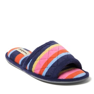 Dearfoams Women's Beatrice Quilted Microfiber Terry Shower Slide House Slipper - 1 of 4