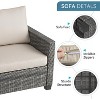 9 Seats Outdoor Wicker Sectional Conversation Set, 6 Pieces Rattan Patio Furniture Set, 2 x Single Chair, 2-Seat Sofa, 3-Seat Sofa and 2 x Ottoman - 4 of 4
