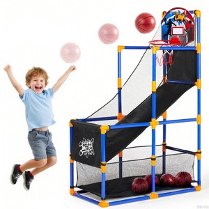 Joyfy Basketball Hoop, Arcade Basketball Game Set For Kids Ages 3-12 With 4 Balls Air Pump, Kids Toys Indoor Outdoor Sport Play Easy Set Up Boy Gifts - 1 of 4