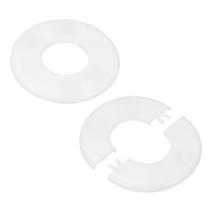 Unique Bargains Wall Split Flange Self-Adhesive Plumbing Cover Plates ABS Faucet Escutcheons 2 Pcs - 1 of 4