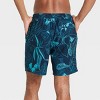 Men's 7" Line Leaf Swim Trunk with Liner - Goodfellow & Co™ Blue - image 2 of 4