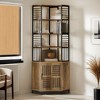 Hommoo Industrial Tall Corner Shelf with Cabinet Rustic Brown - 4 of 4