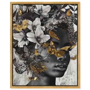 Art Remedy Hidden Golden Butterflies Gold Fashion Wall Art Framed - 1 of 4