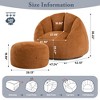 Gericco 47" Giant Bean Bag Chair for Adults - Comfy Plush Shell Soft Accent Chair, Oversized Cozy Lounge Floor Sofa Reading Chair - 2 of 4