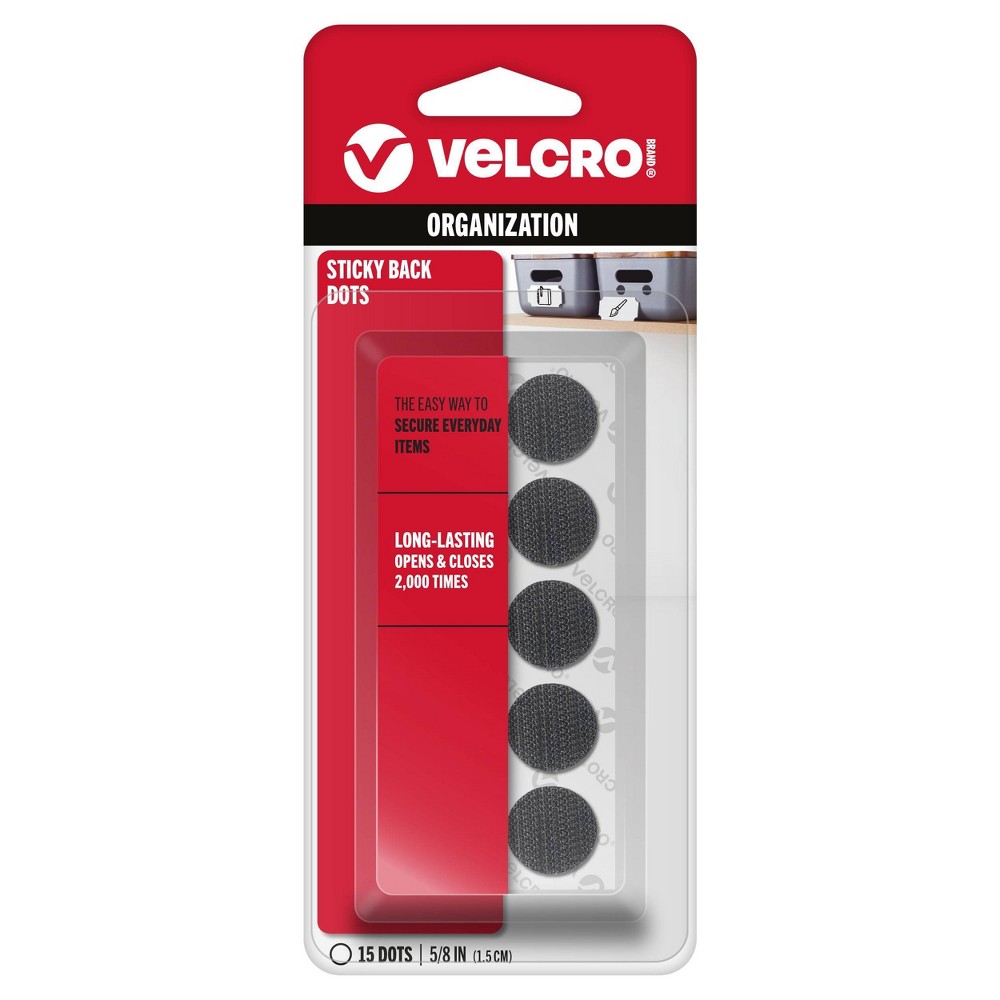 VELCRO 15ct SB 5/8'' Coins Black