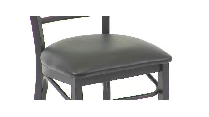 Flash Furniture Black Three-Slat Ladder Back Metal Restaurant Chair, 2 of 12, play video
