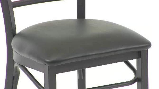 Flash Furniture Black Three-Slat Ladder Back Metal Restaurant Chair, 2 of 8, play video