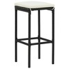 vidaXL 5-Piece Patio Bar Set - Black Poly Rattan & Solid Acacia Wood Table - Outdoor Bar Furniture with Washable Cushions - 4 of 4