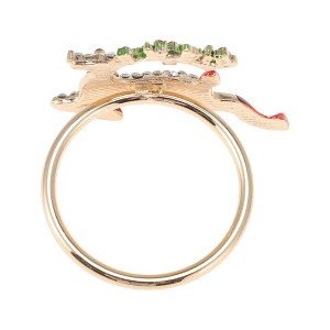 Unique Bargains Napkin Rings Stainless Steel Red Gold Tone 1 Pc - 1 of 3