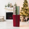 IRIS 2Pack 40" Wrapping Paper Storage Box Container, Pearl/Red - 3 of 4