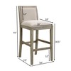 Dsvimoy Counter and Bar Stool Rubber Wood Frame Upholstered Set of 2 for Kitchen and Dining, Beige and Gray, 43"*22"*11.5" - 3 of 4